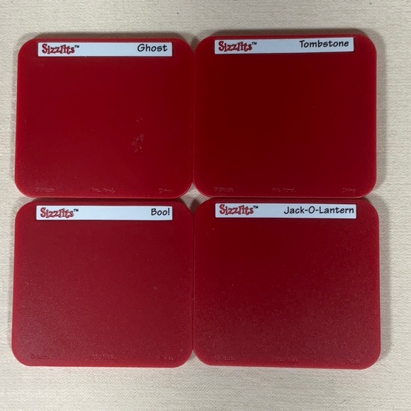 Sizzix Sizzlits Die lot of 4 Halloween Ghost, Tombstone, Boo!, Jack-o-Lantern - Picture 7 of 7